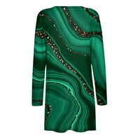 Cardigan za žene Trendy Otvoreni prednji Ležerne prilike za prašine dugih rukava Klasični džemperi Cardigan sa džepovima, zelenim s