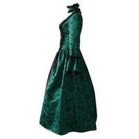 Ženske haljine čišćenje Maxi moda cvjetni dugi rukav A-line mogli se na vratu ljetna haljina zelena 5xl