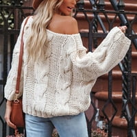 Patlollav ženski pulover s dugim rukavima, pleteni džemper