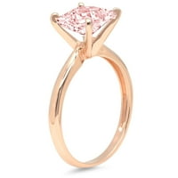 1.0ct Princess rez ružičasti simulirani dijamant 18k 18K ruža Gold Gold Anniverment prsten veličine
