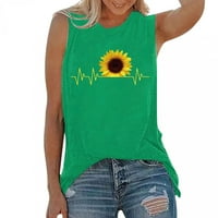 Mchoice Sunflower tenkov za žene Suncokret print majica bez rukava tinejdžerke Funny Graphic Tee Ležerne