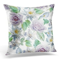 Šareno lijepo s cvijećem ružičastog ljiljana vodkolor zeleni cvijet jastučni jastuk