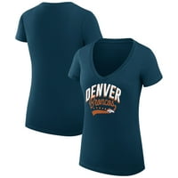 Ženska G-III 4her by Carl banke Mornarica Denver Broncos Filigranski logo Lagana V-izrez ugrađena majica