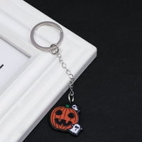Hemoton Halloween Pumpkin i Ghost dizajn Privjesak za ključeve Festival Akrilni privjesak Metalni ključevi Dekor viseći ključ lanci za telefonsku torbu