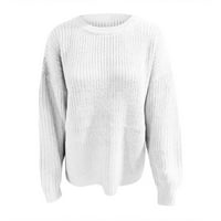 Cuoff ženske modne džempere za žene plus veličine casual solid color okrugli vrat dugi rukav pulover