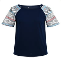 Ženski kratki rukav okrugli vrat Boolock topls Ljetna majica casual bluza