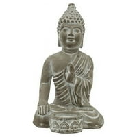 Urbani trendovi Sakupljanje cementa za sjedenje Budhha Figurine - Abhaya Mudra Meditirajući položaj sa prednjim držačem svijeća, prirodno siva