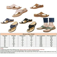 Oucaili Womens Thong Sandal Beach Flip Flops Wedge Sandale vezene ljetne cipele Unutarnji klizači na