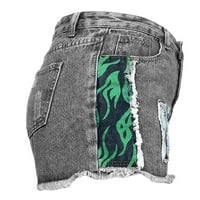 Beiwei Dame udobne kaišne petlje Mini pantalone Tassels Modne traper kratke hlače uzvraćene vikend Hot Hlače