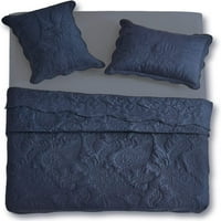 Prevelizirani kralj prekrivač mornarsko plava dodatna široka posteljina posteljina, lagani tanki utjeha,