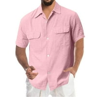 MAN bluza Ljetna modna modna majica modni casual gornji džep u boji Jedno pamuk kratki rukav vrh