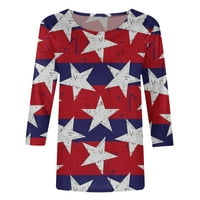 Američka košulja za zastavu Žene 4. srpnja Patriotske majice Top majica Retro neovisnost Ispiši labav