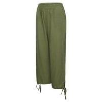 Voncos casual pantalone za žene u prodaji - sa džepovima Čvrsto boje visoke pamučne pamučne lagane trbuške hlače
