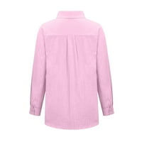 Giligiliso ženske košulje u boji V izrez labava bluza dugih rukava Ležerne prilike na vrhu tunike s