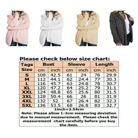 Prednjeg swalk-a Ležerna jakna s dugim rukavima Otvoreno Prednja topla odjeća Dame Solid Color Vanjski kaput bijeli XL