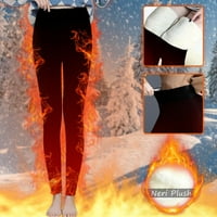 PXIAKGY Hlače za žene Ženske zimske gradijent Capris Thermal obloženi pune duljine hlače Termalni donji rublje Drće crvene + SAD: 14
