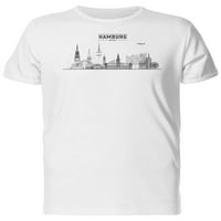 Skica majica Hamburg City Muškarci -Mage by Shutterstock, Muškarac Veliki