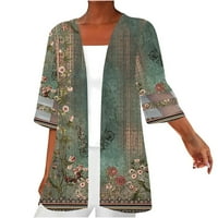 Ženski Comfy Chiffon Cardigani čišćenje vintage odjeće kimono bluza zapadno etničke tiskanje modne casual