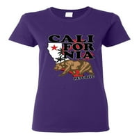 California Republic Cali Bear Pop kultura Ženska grafička majica, Ljubičasta, X-velika