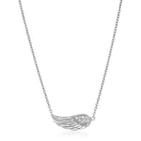 Sterling srebrni teksturirani anđeoski ogrlica od krila