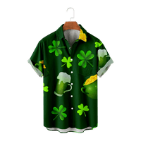 Vintage Prozračna muška majica Muški vrhovi St.Patrick's Day kratki rukav mekani ležerni za upoznavanje