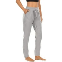 Turilly Womens Jesenski zimski joga Sportska sportske ležerne pantalone za duge hlače sa džepom