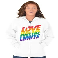 Ljubav nema ograničenja Gay Pride Rainbow Zip Up Houde Muške ženske brine o brisama L