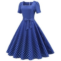 Fnohy haljine za žene plus maxi haljina kratkih rukava 1950-ih domaćica večernja maturalna haljina