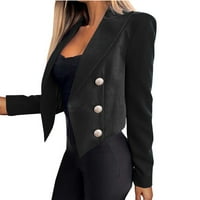 Ženska odjeća Žene Ležerne prilike Crop Ured Blazers Dugme Dugi rukav Otvoreni prednji kardiganski jakna