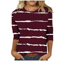 Ženski rukav vrhovi Crewneck Tie Dye Striped Trendy Trendy Thers Casual Basic Spring Fall Odjeća Tunika Bluze Ženske odjeće