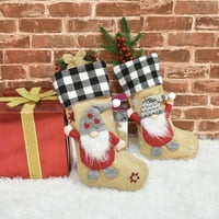 NJSPDJH CANDY Pokloni Čarape Personalizirani kamin Čarapa 3D Plišani božićni ukrasi i zabavni dodatak