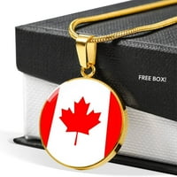 Kanada ogrlica za zastavu Kanada zastava zastava od nehrđajućeg čelika ili 18K zlato 18-22