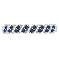 DazzlingRock kolekcija okrugli Blue Sapphire Wave Stil Stil Stil za žene za žene u 14k bijelo zlato,