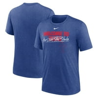 Muški Nike Heather Royal Texas Rangers Home Spin Tri-Blend majica