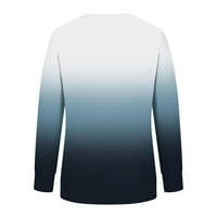 Ženska tanka gradijentna dukserica Ležerna Crewneck dugi rukavi Bluza Labavi fit vintage majica pulover