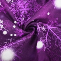 Ženski duksevi za vrat uzorak s dugim rukavima na vrhu dukseve s labavim pulover Purple M