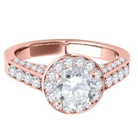 Aonejewelry Carat Halo Angagement Diamond Ring Crafted u 14K ruž zlatu