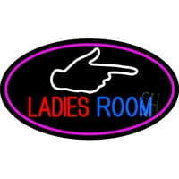 Trgovina znakovima N105-15629-Vanjska dame soba i ruka ukaza na oval s ružičastim graničnim vanjskim