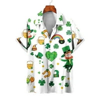 Muškarci St. Patrick's Dnevne košulje Slatka zelena djetelina Ispiši casual majica s kratkim rukavima