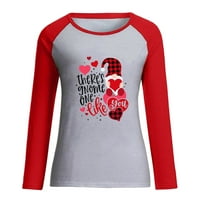 Štednja ženske majice za valentinovo, majica s dugim rukavima ženske kozne raglan bluza ljubitelje pokloni