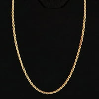 Prima nakit 18k žuta zlato oblikovanje konopa širok čvrsti dijamantski ogrlica za ogrlice