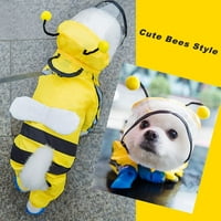 Pas kabanica za mali psa, čista vodootporna kapuljača, plastična kiša štenad, žuti oblik pčelinje, veličina XL