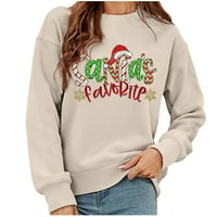Božićne dukseve za žene smiješno slatko pulover vintage grafička kuća za odmor grafička majica pulover