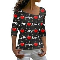 Ženski pulover s dugim rukavima TOP Valentinovo Print modna majica