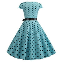 Proljetne haljine za žene Party Casual Dots Ispis kratkih rukava 1950-ih Domaćica večernja party maturalne