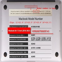 Čvrsti futrov samo za najnoviji macbook zrak s mrežnom ekranom dodirnite ID USB tipa-C kabel Model:
