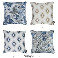 Set jastuka JACQUARD mediteranski retro luksuzna geometrijska grana Cvjetni pastoralni bacanje jastučnice