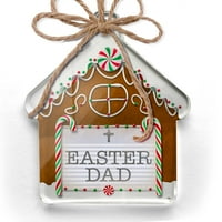 Ornament tiskani jedan oboren Uskršnji tata religiozni Uskrs plavi božićni neonblond