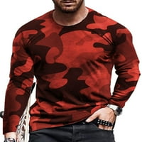 Prednji ručni muški majica Dugi rukavi Tors Crew Crt The Majice Muška modna bluza Kamuflaža Pulover