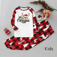 Absuyy Porodica Porodica Pajamas Sets - Set Christmas Home odjeća Plaid Print Pijamas dvodijelni dečji